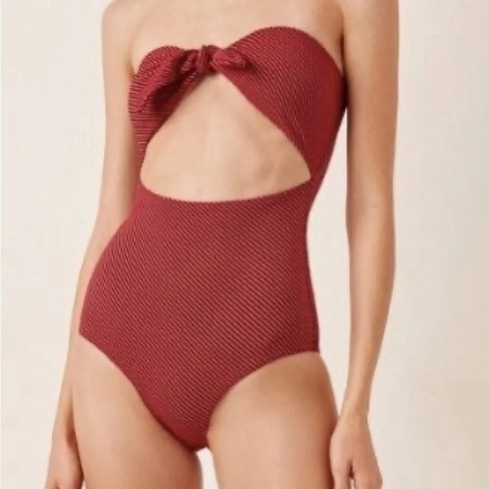 Onia Stripe Marie Cutout One Piece - Picture 1 of 4